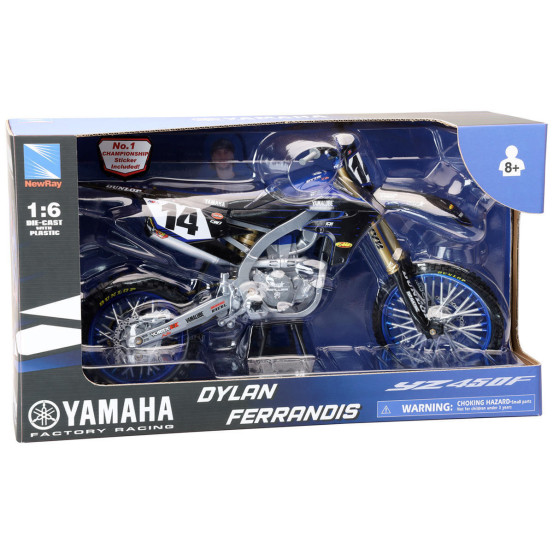 Moto miniature YAMAHA 450 YZF D. FERRANDIS NEWRAY - Echelle 1/6°
