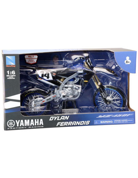 Moto miniature YAMAHA 450 YZF D. FERRANDIS NEWRAY - Echelle 1/6°