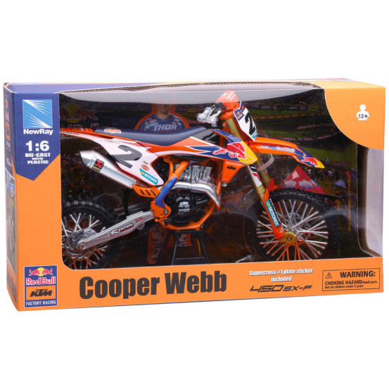 Moto miniature KTM 450 SX-F Red Bull C. WEBB NEWRAY - Echelle 1/6°
