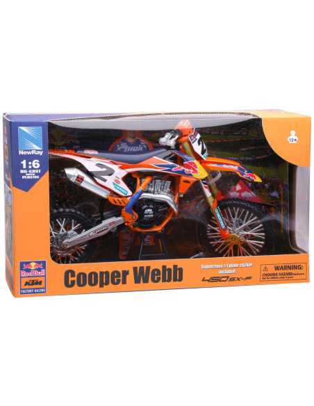 Moto miniature KTM 450 SX-F Red Bull C. WEBB NEWRAY - Echelle 1/6°