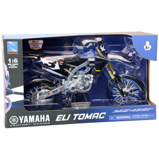 Moto miniature YAMAHA 450 YZF E. TOMAC NEWRAY - Echelle 1/6°