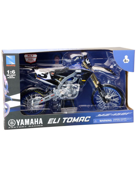 Moto miniature YAMAHA 450 YZF E. TOMAC NEWRAY - Echelle 1/6°