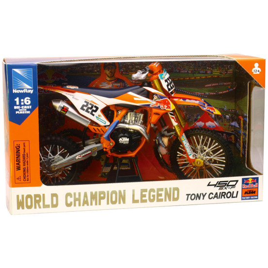 Moto miniature KTM 450 SX-F Red Bull A. CAIROLI NEWRAY - Echelle 1/6°