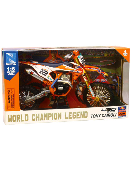 Moto miniature KTM 450 SX-F Red Bull A. CAIROLI NEWRAY - Echelle 1/6°
