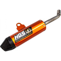 Silencieux alu orange embout carbone HGS KTM 85 SX Husqvarna 85 TC 2025
