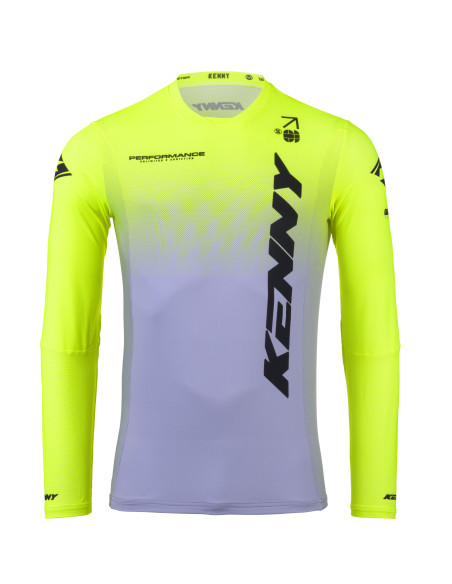 Maillot cross Kenny 2025 Performance - Gradient Gris Jaune Fluo