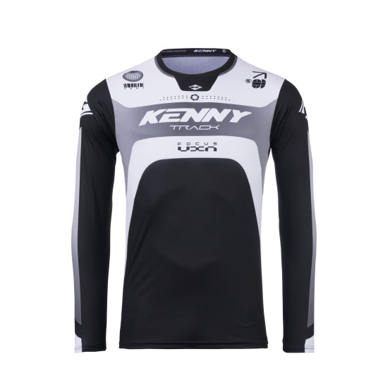 Maillot cross Kenny 2025 Track - Focus Noir Blanc