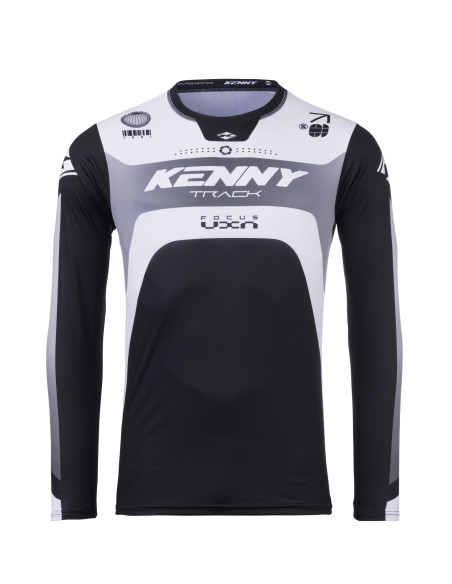 Maillot cross Kenny 2025 Track - Focus Noir Blanc