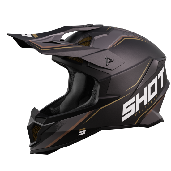 Casque cross Shot Lite Prism - Noir Or Mat