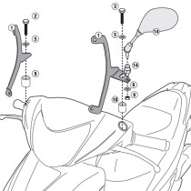 Kit de fixation pour bulle Givi A1153A Honda 50-110 Vision 2011-2026