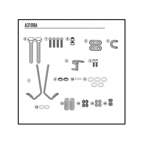 Kit de fixation pour bulle Givi A3109A Suzuki Address 110 2015-2021