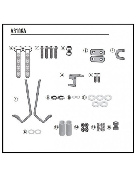 Kit de fixation pour bulle Givi A3109A Suzuki Address 110 2015-2021