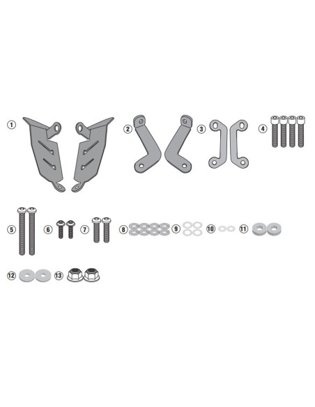 Kit de fixation support valise Givi 2140KIT Yamaha MT07 2018-2024