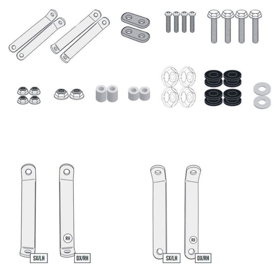 Kit de fixation pour bulle Givi A6119A Kymco AGILITY S 125 2014-2025