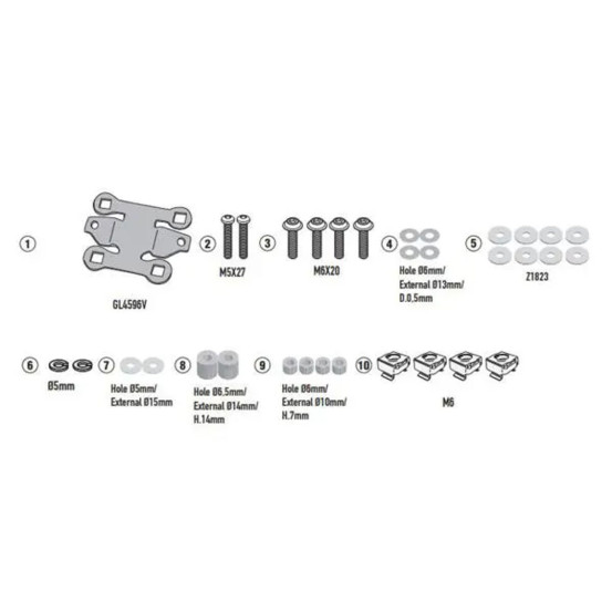 Kit de fixation pour bulle Givi KEEWAY RKF 125 2018 - 2021
