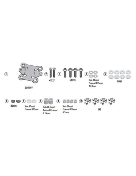 Kit de fixation pour bulle Givi KEEWAY RKF 125 2018 - 2021