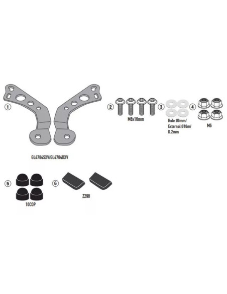 Kit de fixation pour bulle Givi AL8206A Moto Guzzi V7 850 Stone Special 2021-2026