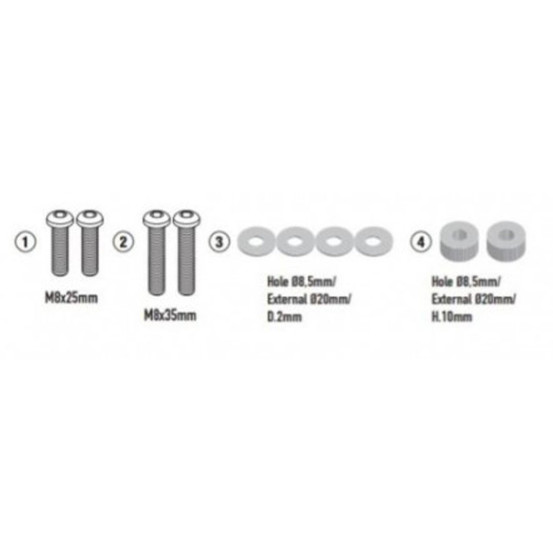 Kit de fixation pour bulle Givi D6114KIT Kymco Agility 300-350 R16 2019-2025