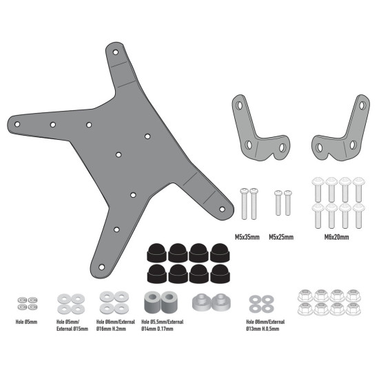 Kit de fixation pour bulle Givi D7711KIT KTM Adventure 390 2020 - 2022 - 790-R 2019 - 2020 - 890 2021 - 2022