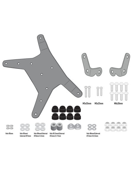 Kit de fixation pour bulle Givi D7711KIT KTM Adventure 390 2020 - 2022 - 790-R 2019 - 2020 - 890 2021 - 2022