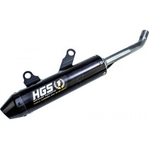 Silencieux alu noir embout carbone HGS KTM 125 SX 2019-2021 Husqvarna 125 TC 2019-2021 GasGas 125 MC 2021