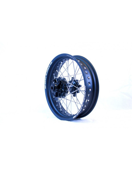 Roue arrière Trail SM PRO 18x4,25 Honda Africa Twin 1000 CRFL Moyeu Noir Cercle Noir Tetes de rayons Argent