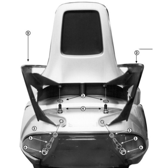 Support top case Givi Monolock SR111M Suzuki 250-400 Burgman 1998 - 2002 avec platine