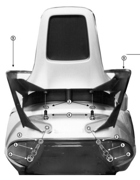 Support top case Givi Monolock SR111M Suzuki 250-400 Burgman 1998 - 2002 avec platine
