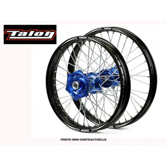 Roue arrière complète 2,15x19 Talon Evo Yamaha 125/250 YZ 2002-2021 250 YZF 2002-2006 450 YZF 2003-2008 Jante Noir/Moyeu Bleu