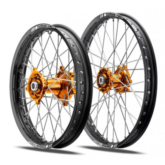 Roue avant TALON PRO moyeu ORANGE cercle NOIR 21x1.6 KTM/HUSQVARNA