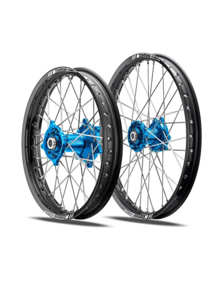 Roue avant TALON PRO HUSQVARNA 15/17 moyeu BLEU cercle NOIR 21x160