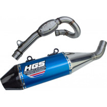Ligne complète alu Bleu embout carbone HGS KAWASAKI KX F 450 2019 - 2023