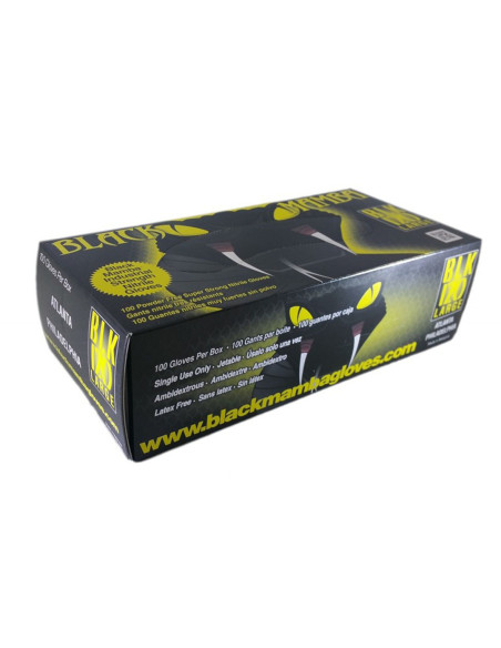 Gants atelier de protection Black Mamba nitrile Noir 100 unités Taille L
