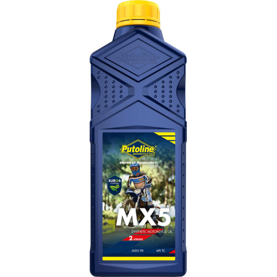 Huile moteur 2T PUTOLINE MX5 synthèse (1 litre)