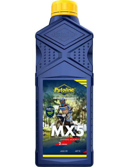 Huile moteur 2T PUTOLINE MX5 synthèse (1 litre)