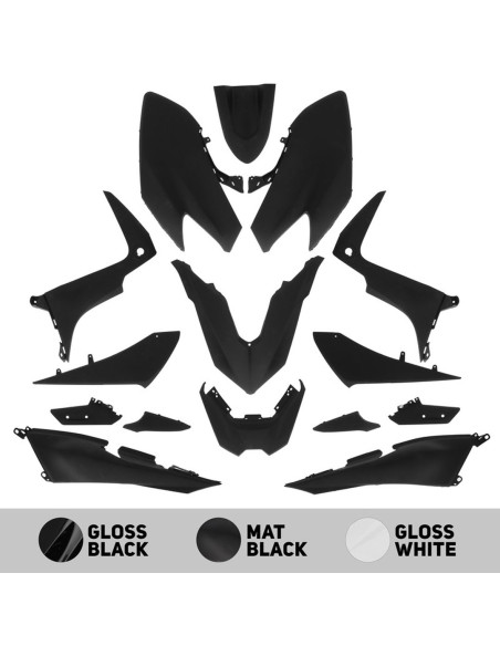Kit carénages maxiscooter Yamaha 530 TMax 2017-2019 Noir mat / Blanc brillant