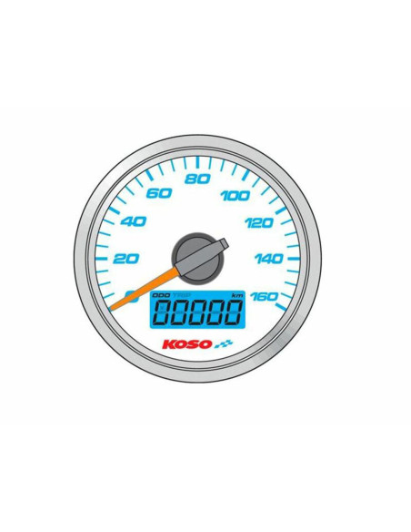 Compteur De Vitesse KOSO D48 Fond Blanc GP Style