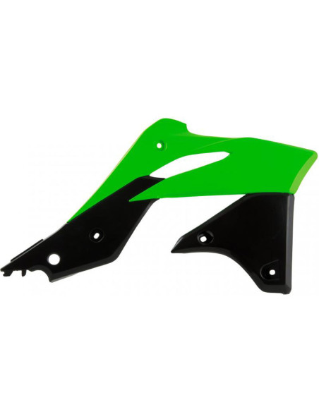 Ouïes de radiateur - Noir Vert Fluo - RACETECH Kawasaki 250 KXF 2013-2016