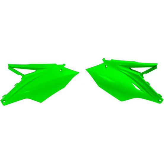 Plaques Latérales - Vert Fluo - RACETECH Kawasaki 250 KXF 2017-2018 450 KXF 2016-2018