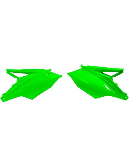 Plaques Latérales - Vert Fluo - RACETECH Kawasaki 250 KXF 2017-2018 450 KXF 2016-2018