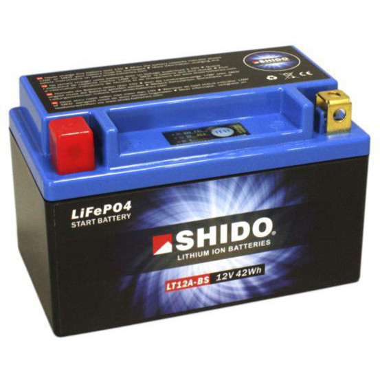 Batterie moto lithium 12v Ion SHIDO LT12A-BS Sans Entretien