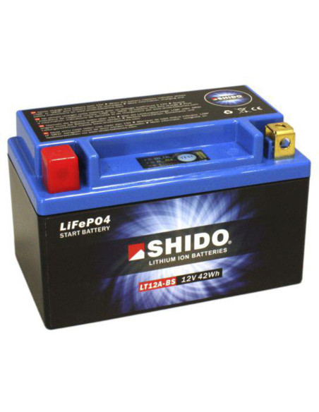 Batterie moto lithium 12v Ion SHIDO LT12A-BS Sans Entretien