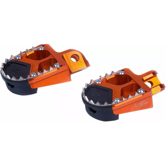 Repose pieds supermotard KITE oranges avec slider - KTM - BETA - SHERCO