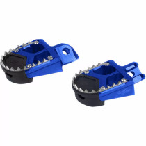 Repose pieds supermotard KITE bleus avec slider - KTM - BETA - SHERCO