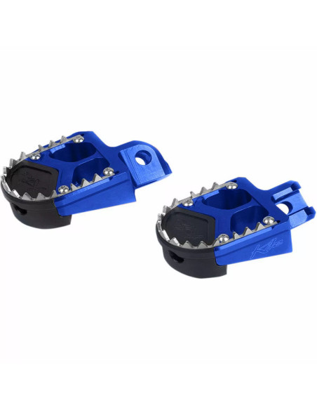 Repose pieds supermotard KITE bleus avec slider - KTM - BETA - SHERCO