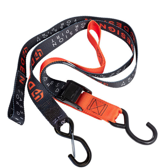 Sangles moto UP Noir-Orange 3.8cm x 2.1m