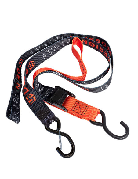 Sangles moto UP Noir-Orange 3.8cm x 2.1m