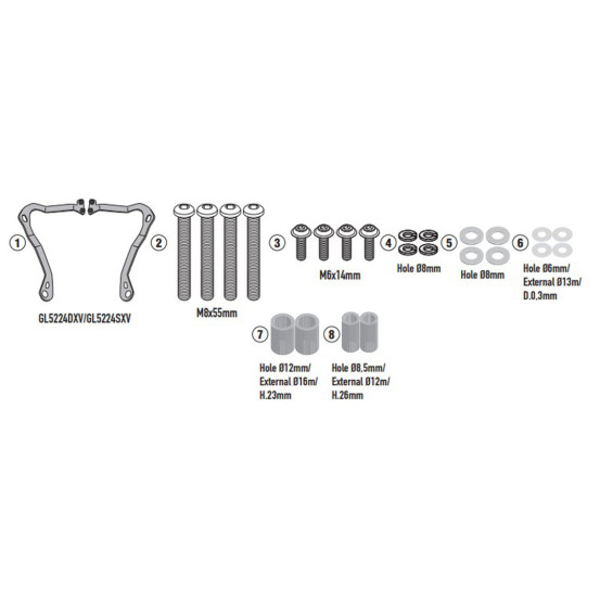 Kit de fixation pour bulle Givi AL9055A Royal Enfield Scram 411 2022
