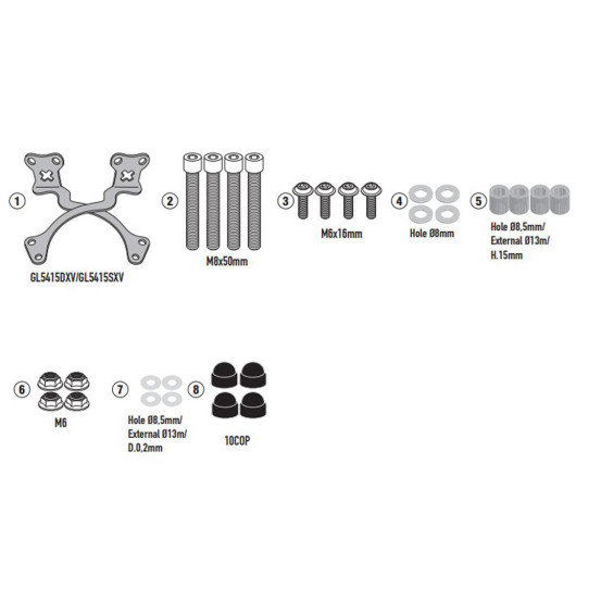 Kit de fixation pour bulle Givi 140A-S - 100AL-ALB BRIXTON CROMWELL 125 2022