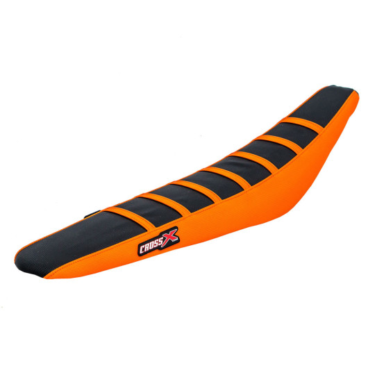 Housse de selle CrossX Racing avec bandes KTM 125/150/250 SX 2019 250/350/450 SXF 2019 Noir-Orange